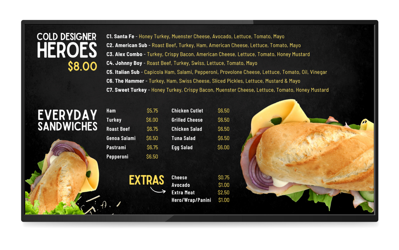 Dynamic Menu for Deli & Grill