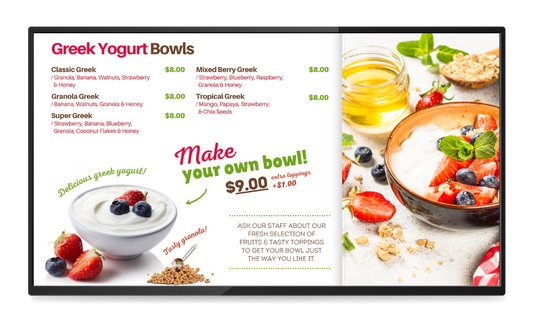 Dynamic Menu for Café & Smoothie Bar